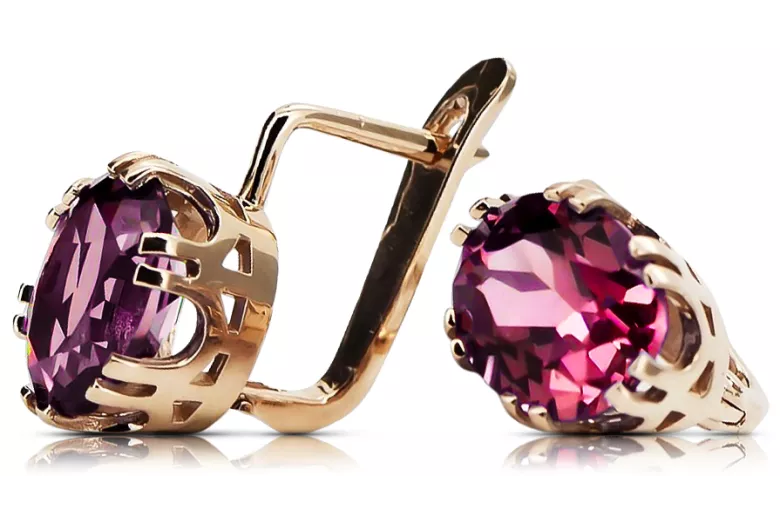 Σκουλαρίκια Vintage Style Ruby Original Vintage προϊόν ροζ χρυσό 14k vec016r